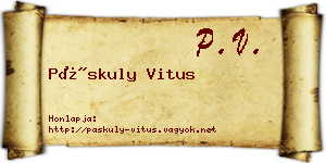Páskuly Vitus névjegykártya